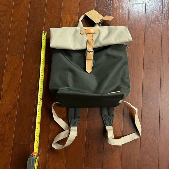 New Laptop Backpack leather trimmed thick canvas water resistance foldable - Picture 2 of 13